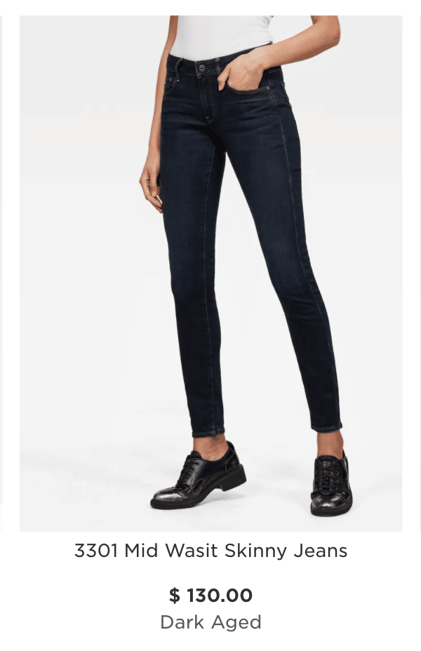 3301 mid waist straight jeans