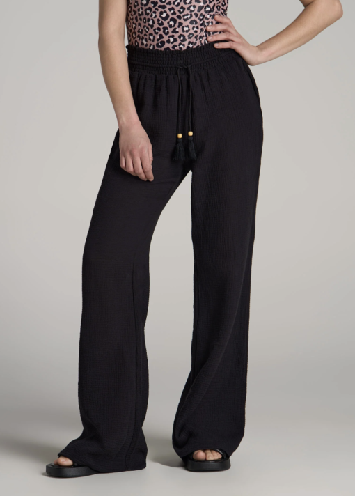 American Tall - GAUZE COVER UP PANTS FOR TALL WOMEN IN BLACK