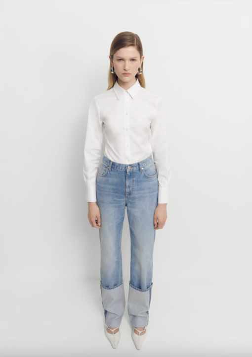 Mango - Turned-up straight jeans