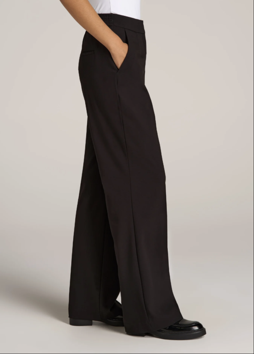 American Tall - FLAT FRONT WIDE LEG DRESS PANTS FOR TALL WOMEN IN BLACK - Image 4