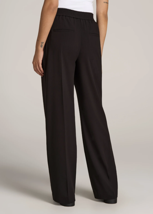 American Tall - FLAT FRONT WIDE LEG DRESS PANTS FOR TALL WOMEN IN BLACK - Image 2