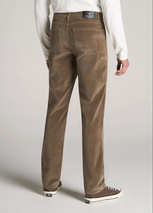 American Tall - STRAIGHT-LEG STRETCH CORDUROY PANTS FOR TALL MEN IN DARK SAND - Image 4