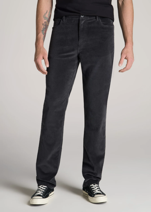 American Tall - STRAIGHT-LEG STRETCH CORDUROY PANTS FOR TALL MEN IN IRON GREY