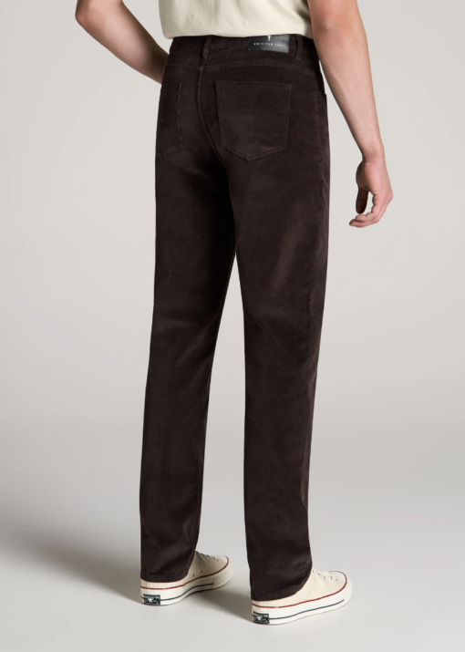 American Tall - STRAIGHT-LEG STRETCH CORDUROY PANTS FOR TALL MEN IN CHOCOLATE - Image 4