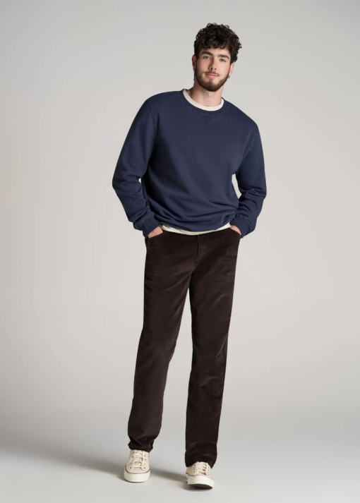 American Tall - STRAIGHT-LEG STRETCH CORDUROY PANTS FOR TALL MEN IN CHOCOLATE