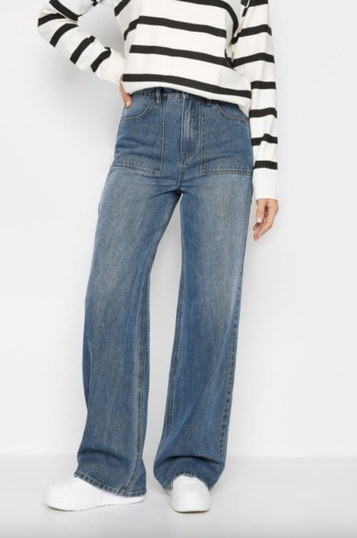 Long Tall Sally - LTS Tall Blue Wide Leg High Waisted Jeans