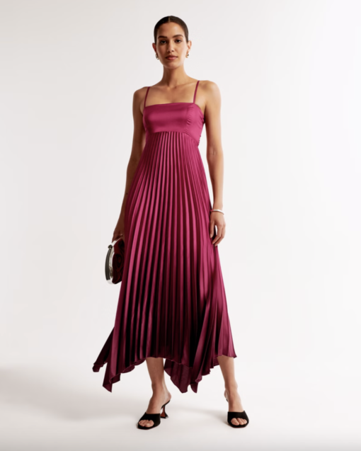 Abercrombie & Fitch - The A&F Giselle Clasp-Back Pleated Midi Dress