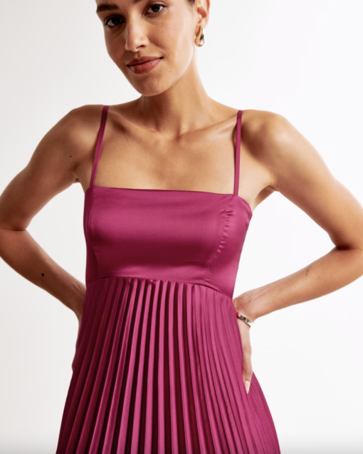 Abercrombie & Fitch - The A&F Giselle Clasp-Back Pleated Midi Dress - Image 4