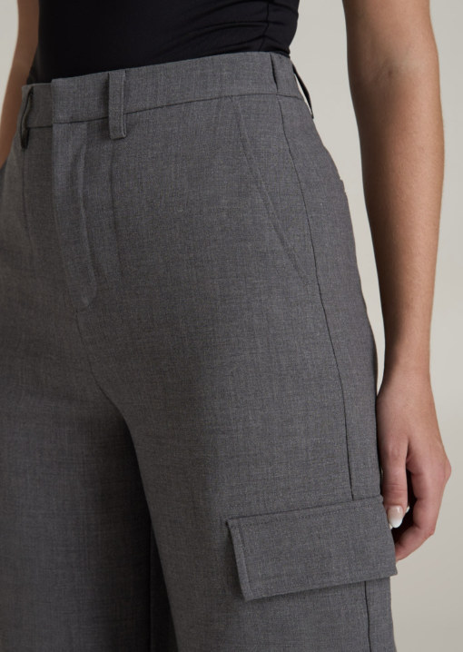 American Tall: Cargo Wide Leg Dress Pant Women's in Graphic Charcoal (Tall Women 5'9 - 6'6) - Image 6