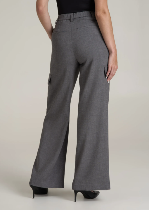 American Tall: Cargo Wide Leg Dress Pant Women's in Graphic Charcoal (Tall Women 5'9 - 6'6) - Image 3