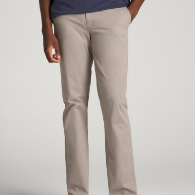 Carman Tapered Fit Chino Pants for Tall Men in Moon Rock