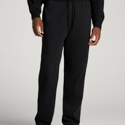 Everyday Fleece Cinched Bottom Sweatpants for Tall Men in Black