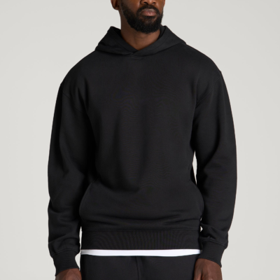 Everyday Fleece Popover Hoodie for Tall Men in Black