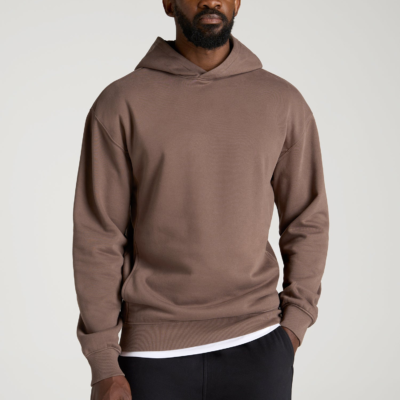 Everyday Fleece Popover Hoodie for Tall Men in Coffee Quartz