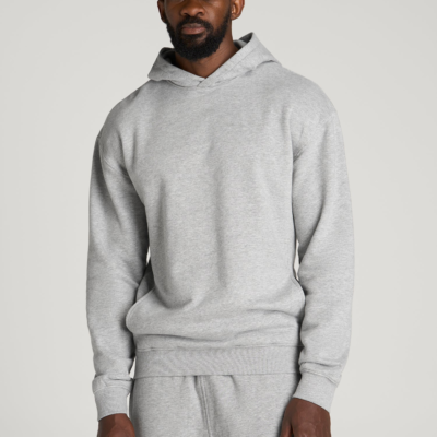 Everyday Fleece Popover Hoodie for Tall Men in Grey Mix