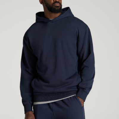 Everyday Fleece Popover Hoodie for Tall Men in Royal Navy