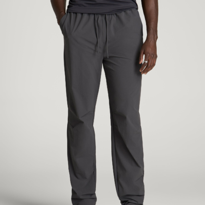 Flex Nylon Pants for Tall Men in Iron Grey
