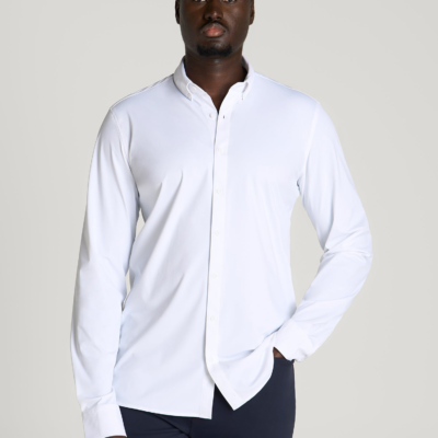Flex Tech Dress Shirt for Tall Men in Optic White
