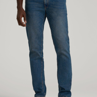 Carman Tapered Fit Jeans in Worn Blue