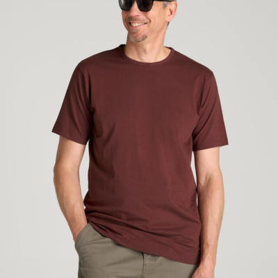 REGULAR-FIT Slub Tee for Tall Men in Rum Raisin