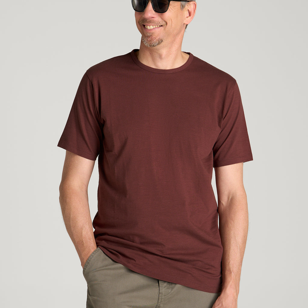 REGULAR-FIT Slub Tee for Tall Men in Rum Raisin