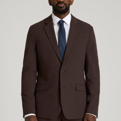 Modern Fit Suit Jacket for Tall Men in Coffee Bean