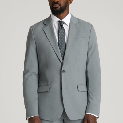 Modern Fit Suit Jacket for Tall Men in Stark Grey