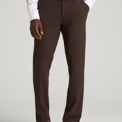 Tapered Fit Suit Pants for Tall Men in Coffee Bean