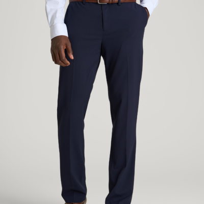 Tapered Fit Suit Pants for Tall Men in Evening Blue