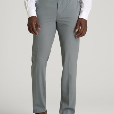 Tapered Fit Suit Pants for Tall Men in Stark Grey