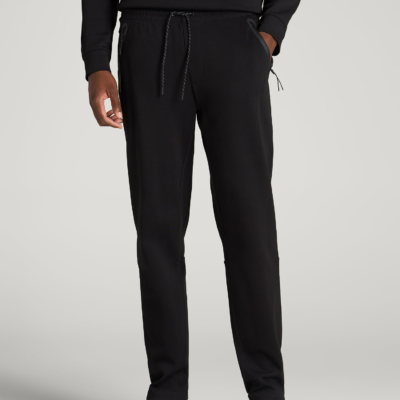 Tech Motion Fleece Tapered Pant for Tall Men in Black