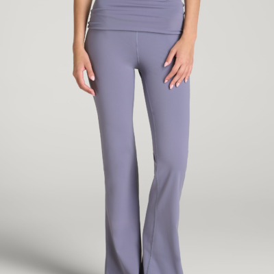 Balance Foldover Flare Legging for Tall Women in Blue Granite