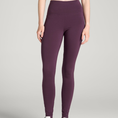 Cotton Leggings for Tall Women in Aubergine