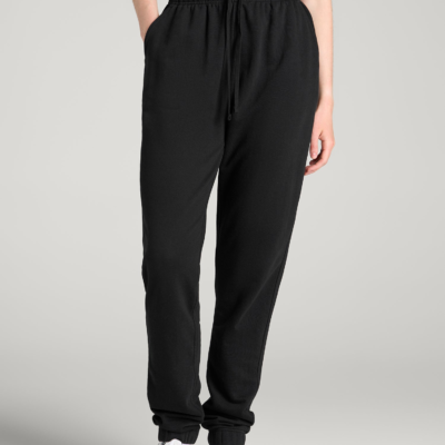 Everyday French Terry Regular Fit Sweatpants for Tall Women in Black
