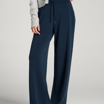 Soft Motion Pull-On Tie Waist Pants for Tall Women in Navy