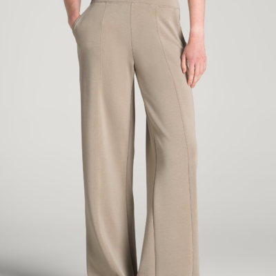 Soft Motion Wide Leg Ultra High Rise Pant for Tall Women in Simply Taupe