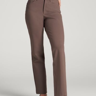 Flex Ponte Straight Leg Pant for Tall Women in Coffee Quartz