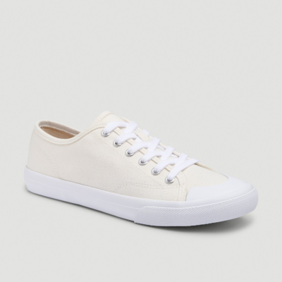 Vulcanized Canvas Sneakers for Tall Women in Marshmallow