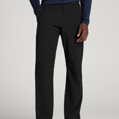 Featherweight Straight Leg Track Pant for Tall Men in Black