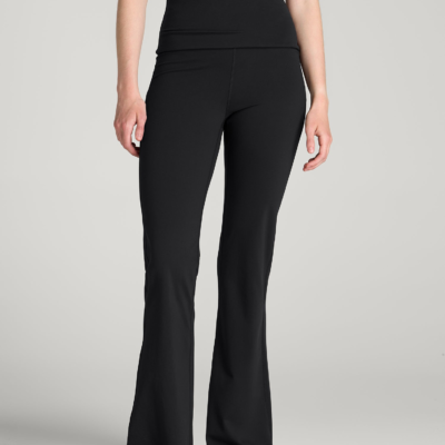 Balance Foldover Flare Legging for Tall Women in Black