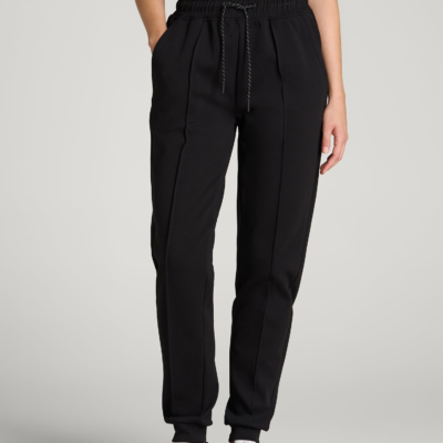 Tech Motion Pintuck Joggers for Tall Women in Black