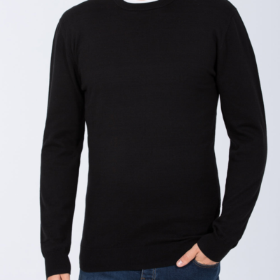 2t Austin Tall Cotton Crew Neck Jumper (black)