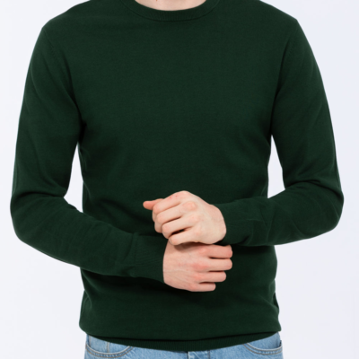2t Austin Tall Cotton Crew Neck Jumper (bottle green)