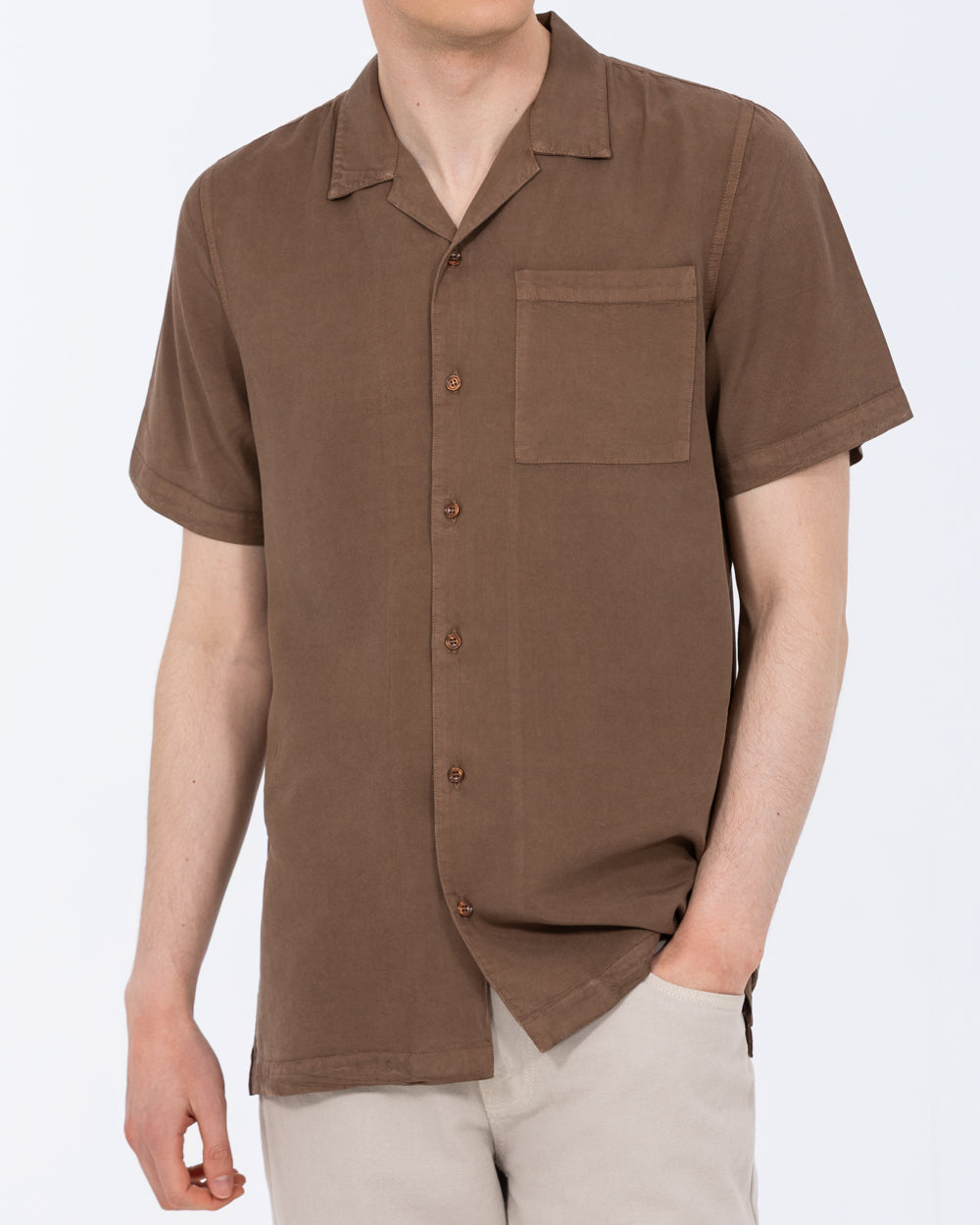 2t Reagan Tall Short Sleeve Revere Shirt (mocha)