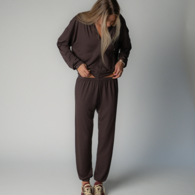 BABYSOFT JOGGERS IN COOL COCOA
