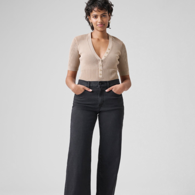 The Malibu Wide Denim | Black Diamond