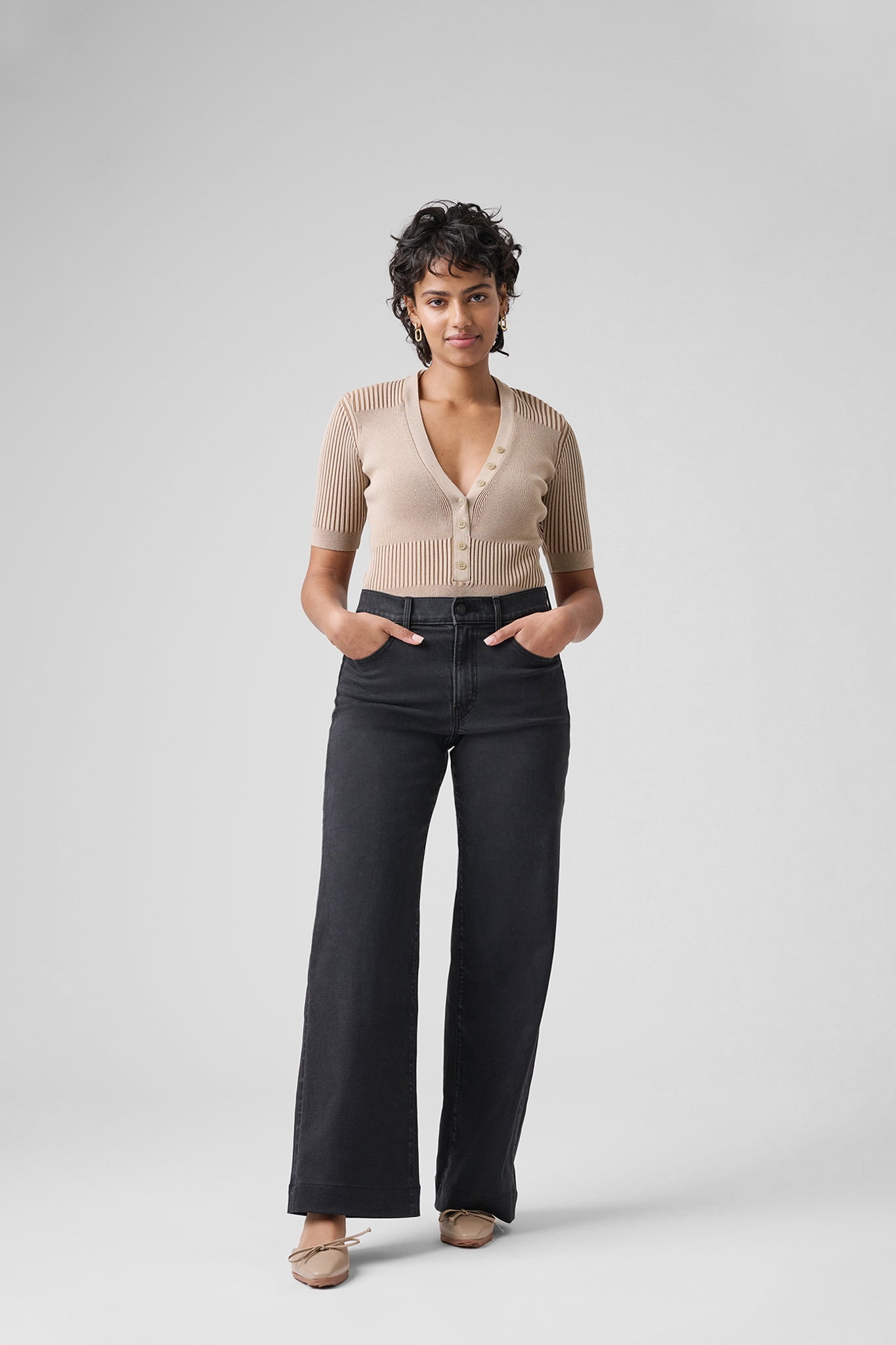The Malibu Wide Denim | Black Diamond