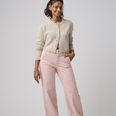 The Malibu Wide Chino | Powdered Rose