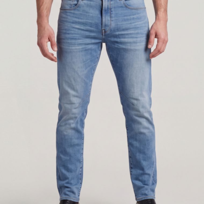 D-Staq 5-Pocket Slim Jeans in Light Indigo Aged