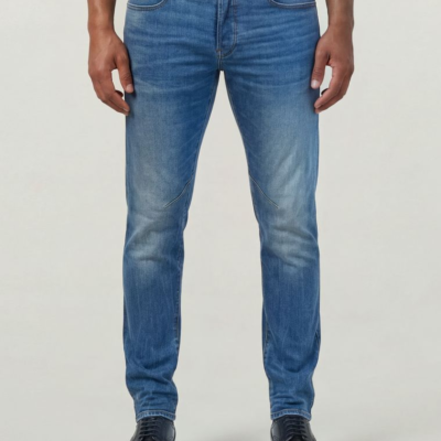 D-Staq 5-Pocket Slim Jeans in Medium Indigo Aged